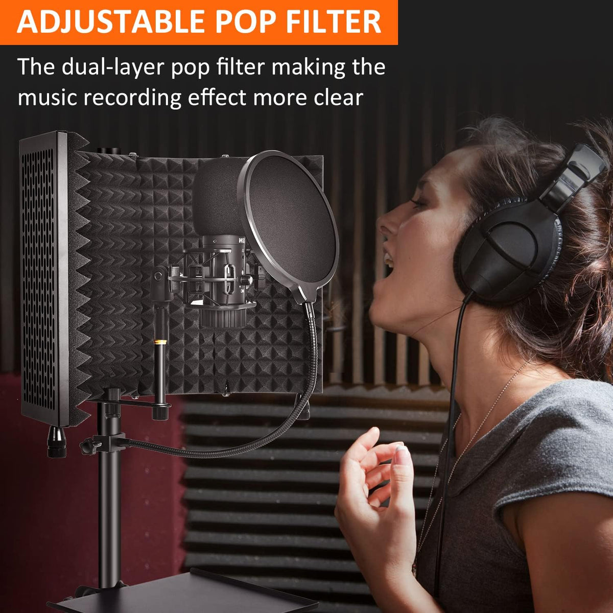 Microphone Isolation Shield with Pop Filter & Tripod Stand H6316