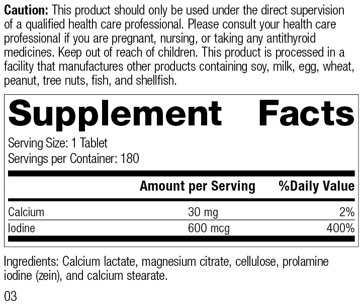 Iodine 180 Tablets J510