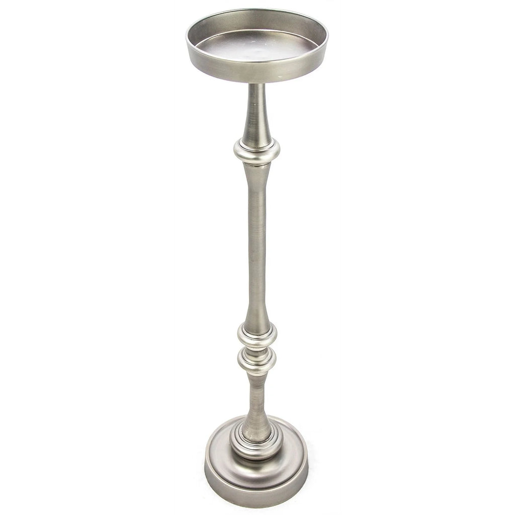 Brushed Silver Iron Metal Side Table Set of 2 L985834