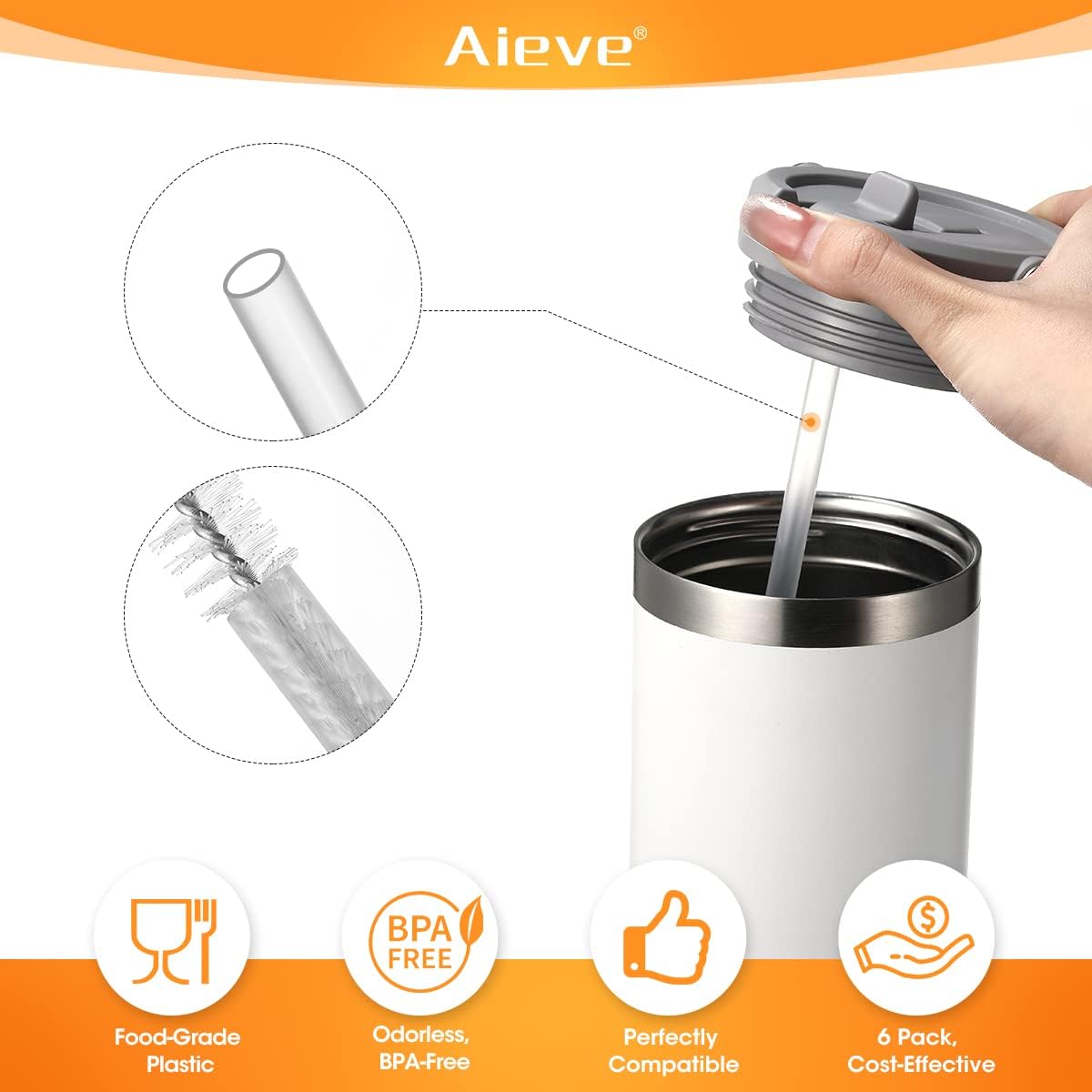 Straw Replacement for Stanley Iceflow Tumbler 30 oz (6 Pack) R6215