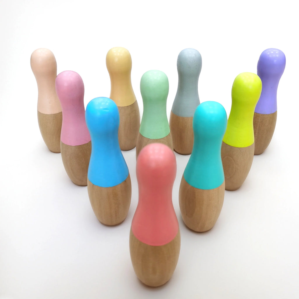Wooden Bowling Set for Kids Indoor and Outdoor Sports Games Toys D266