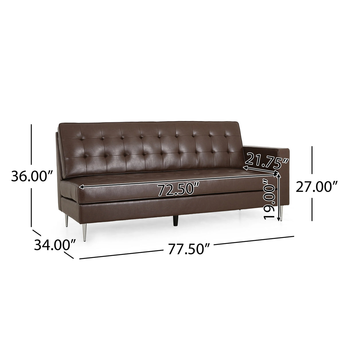 Dark Brown Faux Leather 5 Seater Sectional Sofa Set E527