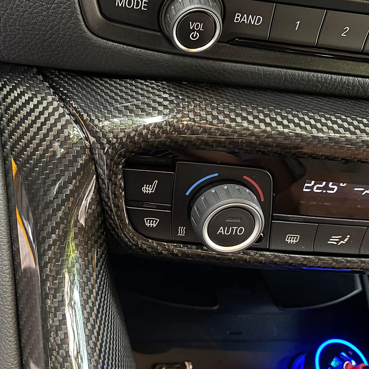 Carbon Fiber Center Console Decorative Cover Air Conditioner Control Panel Trim M635
