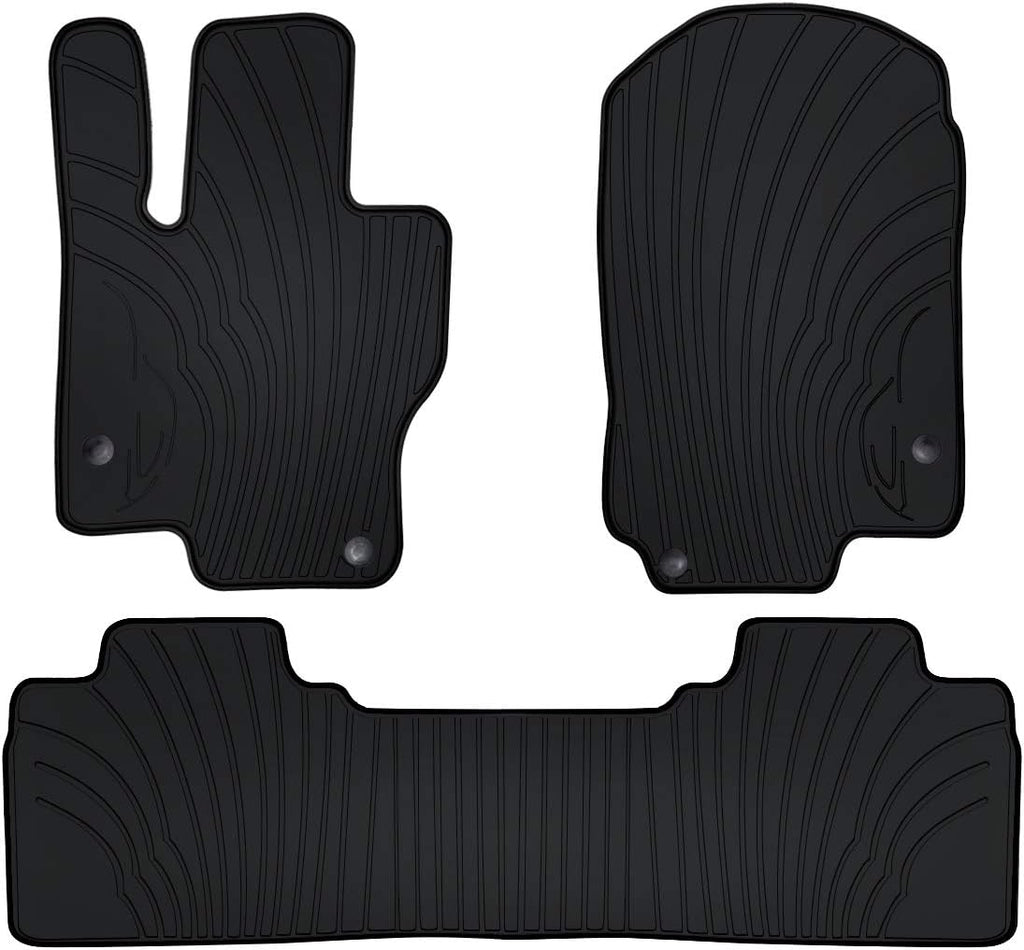 Custom Fit Rubber Black and Red Car Floor Mats Set I660133