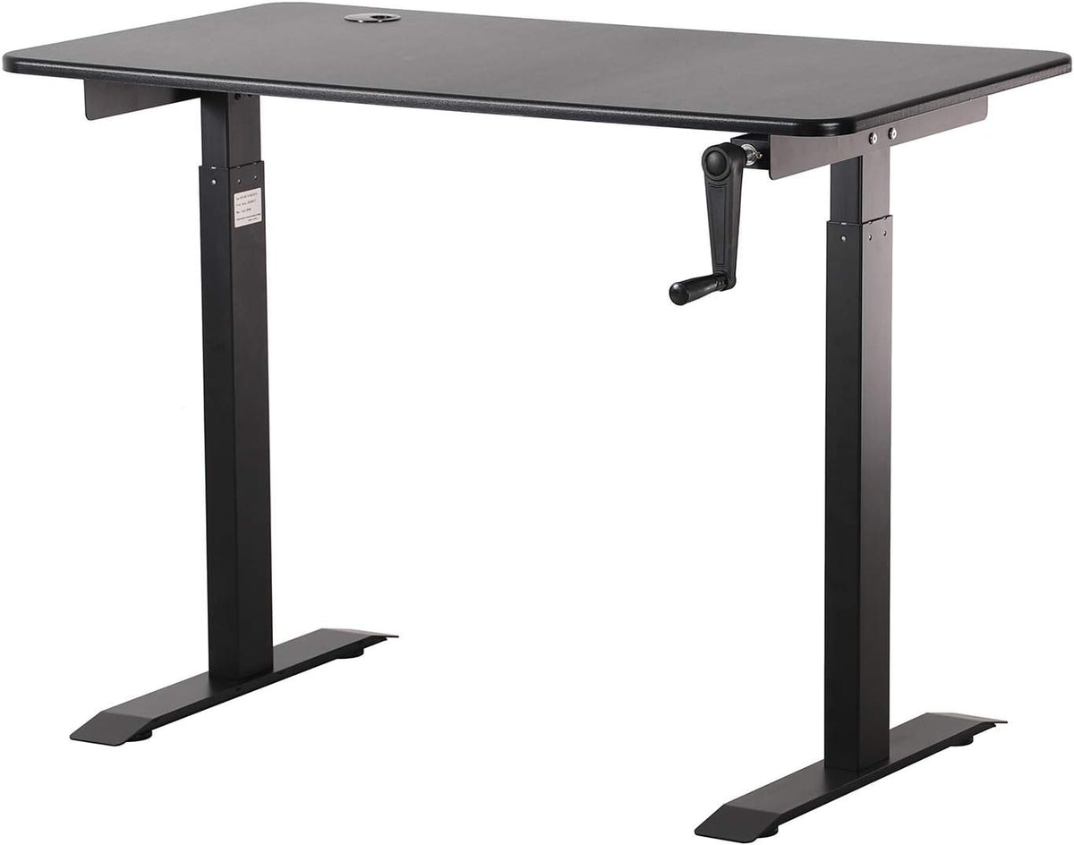 White Crank Adjustable Height Standing Desk Y48199
