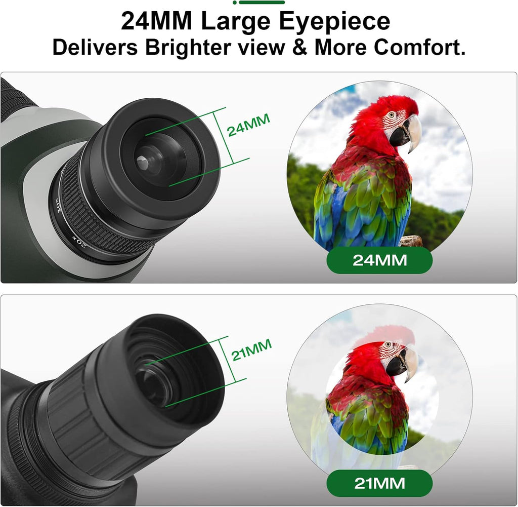 20-60X80 Spotting Scope with Tripod, Carry Bag, Dual Focusing and 24MM Big Eyepiece Z74408