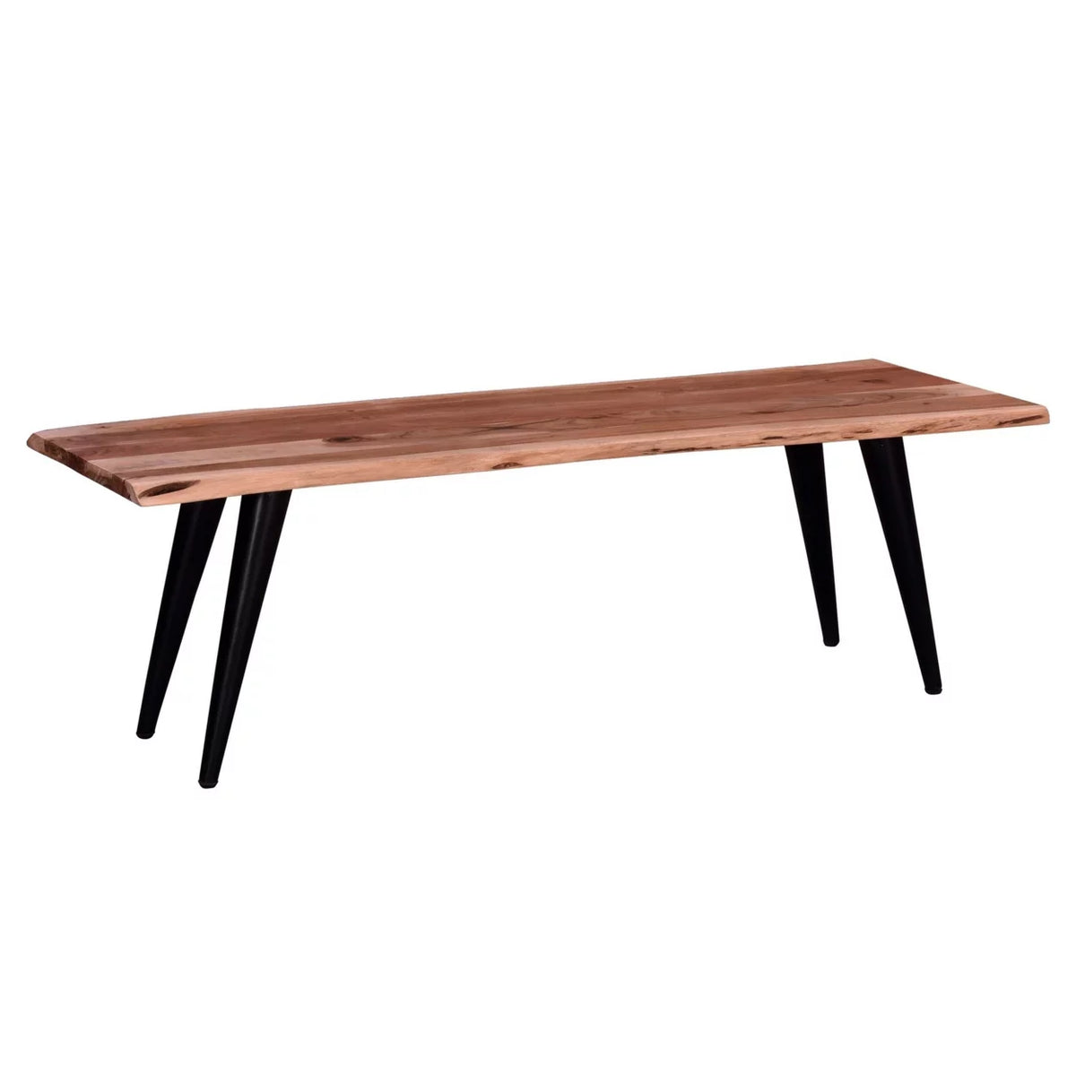 58 Inch Live Edge Acacia Wood Dining Bench F942
