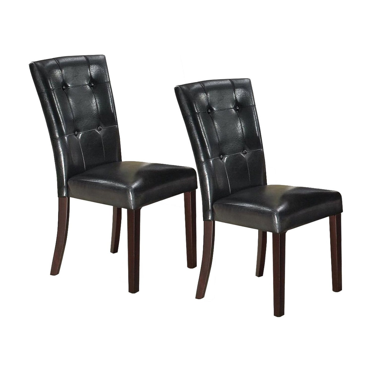 Black Leather Upholstered Dining Chair Set Of 2 G67165