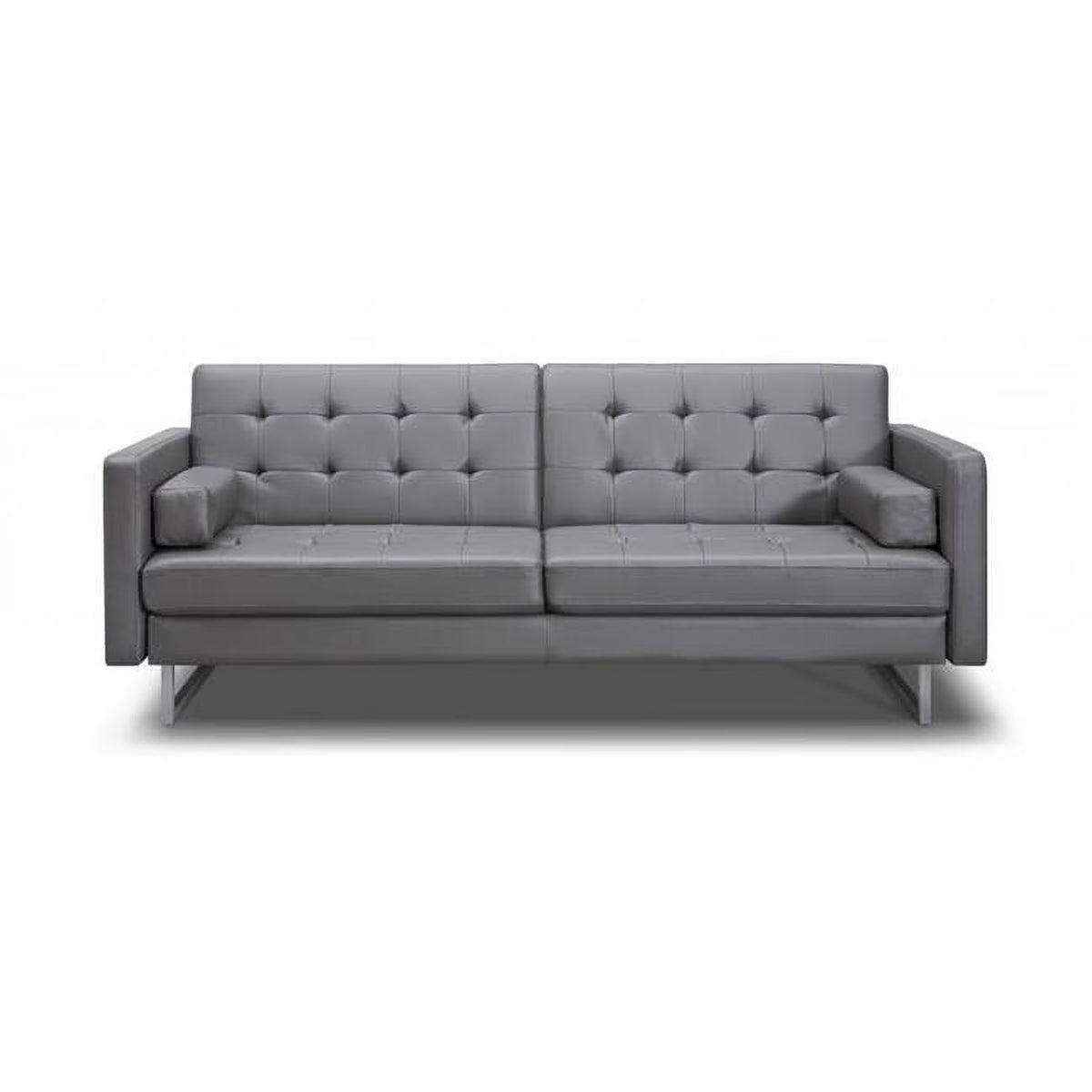 Gray Sofa Bed with Stainless Steel Legs Y56456