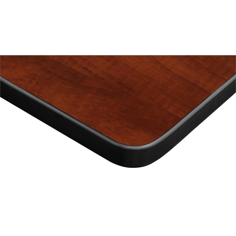Cherry/Chrome Square Platter Base Table Q6290