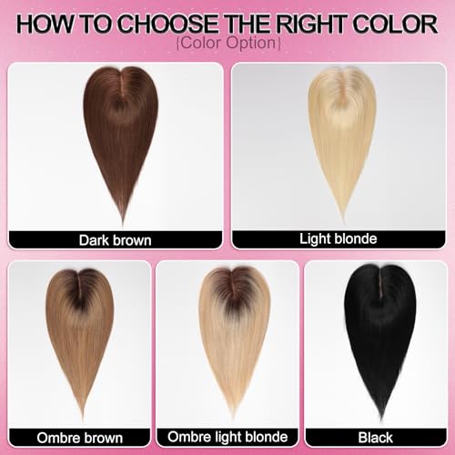 Black 100% Remy Silk Base Clip In Topper 10 inch 35g E5570