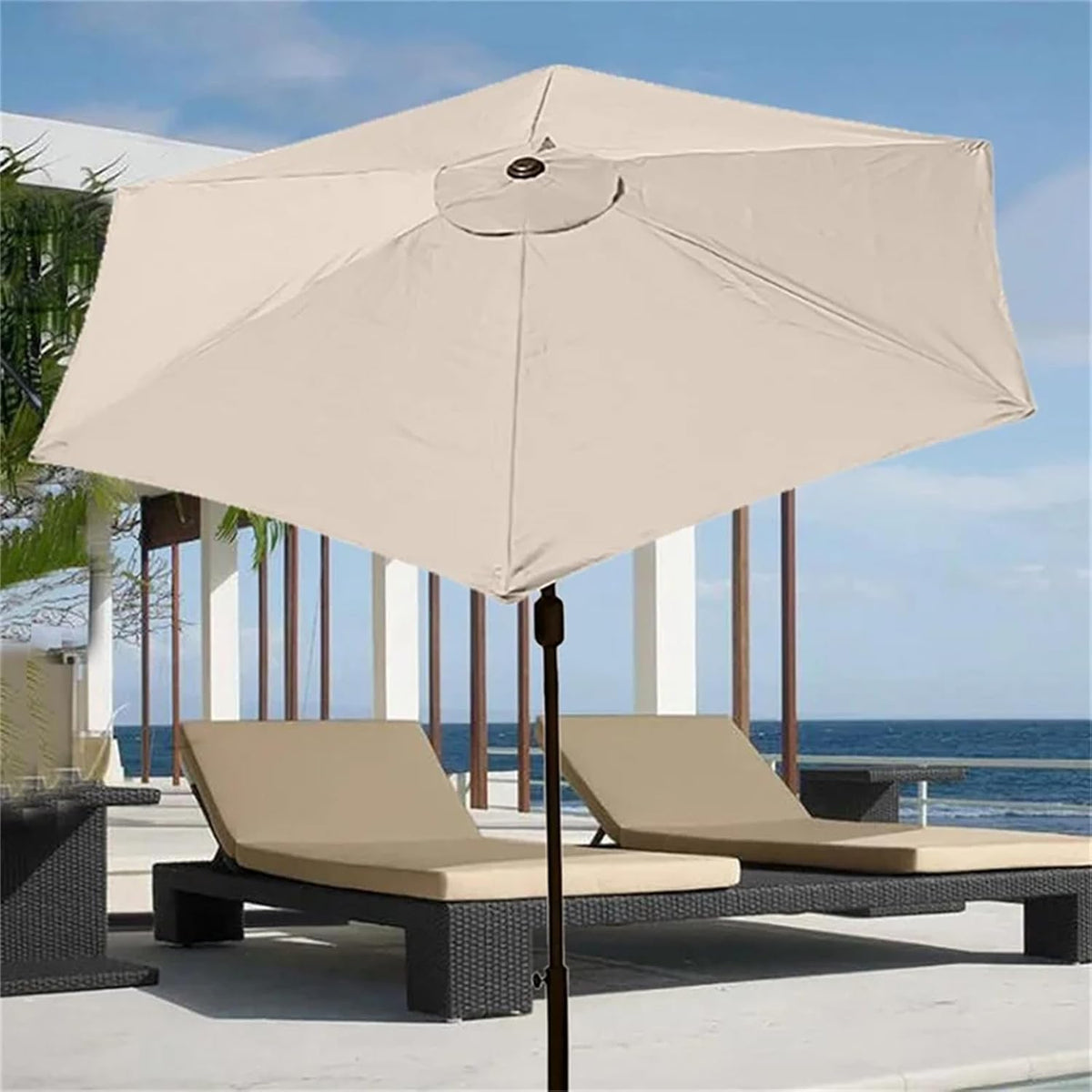 9.8ft Patio Umbrella Replacement Top Cover with 8 Ribs (White) M73885