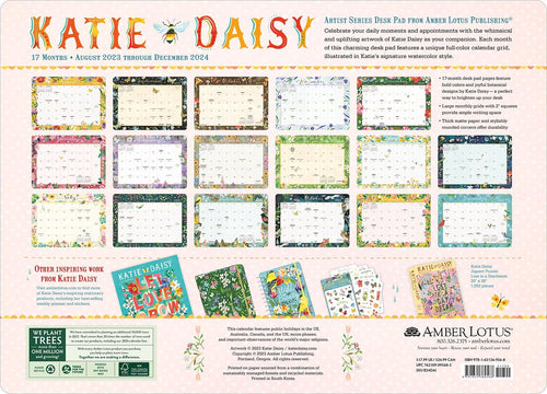 17-Month Desk Pad Calendar, 18.75" x 13.5", Large Monthly Grids K220166