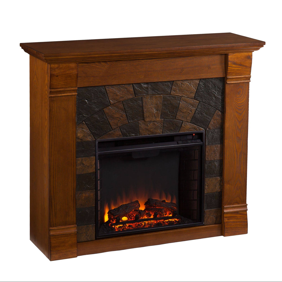 Salem Antique Oak Electric Fireplace O128719