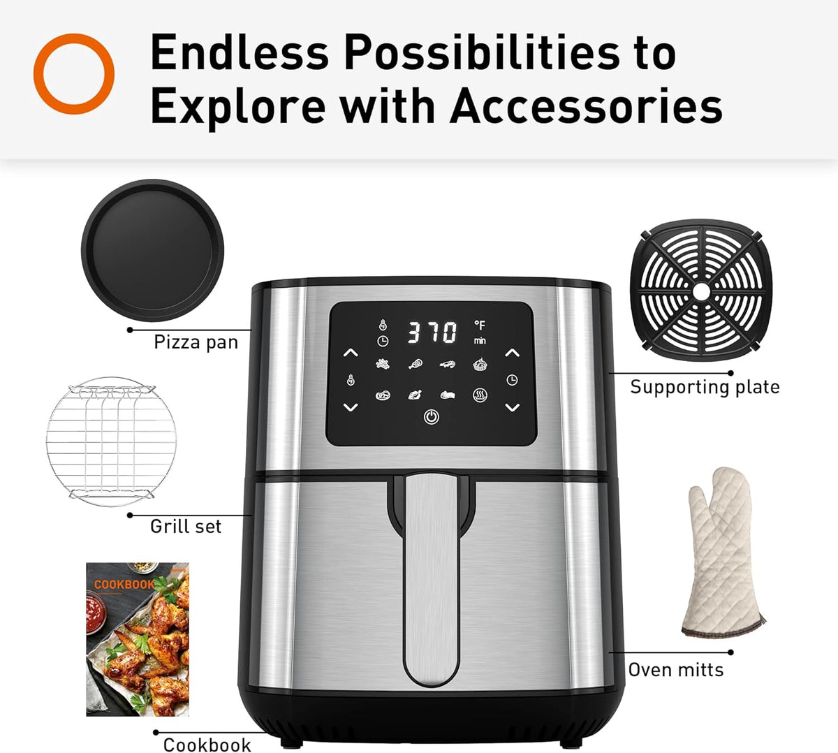 5.8Qt Stainless Steel Air Fryer Toaster Oven M593