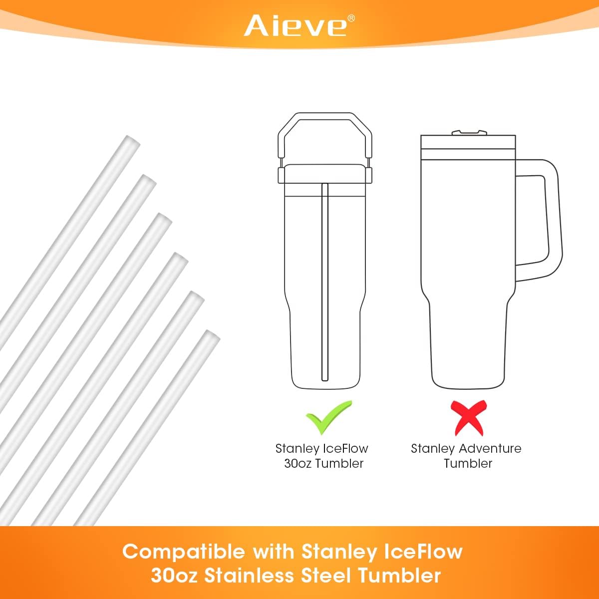 Straw Replacement for Stanley Iceflow Tumbler 30 oz (6 Pack) R6215