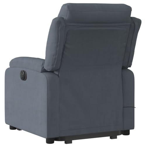 Dark Gray Velvet Power Lift Massage Recliner Armchair with USB X31148