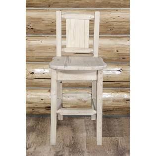 Counter Height Barstool with Laser Engraved Moose Design V8261