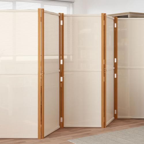 Cream White Acacia Wood Room Divider Y34564