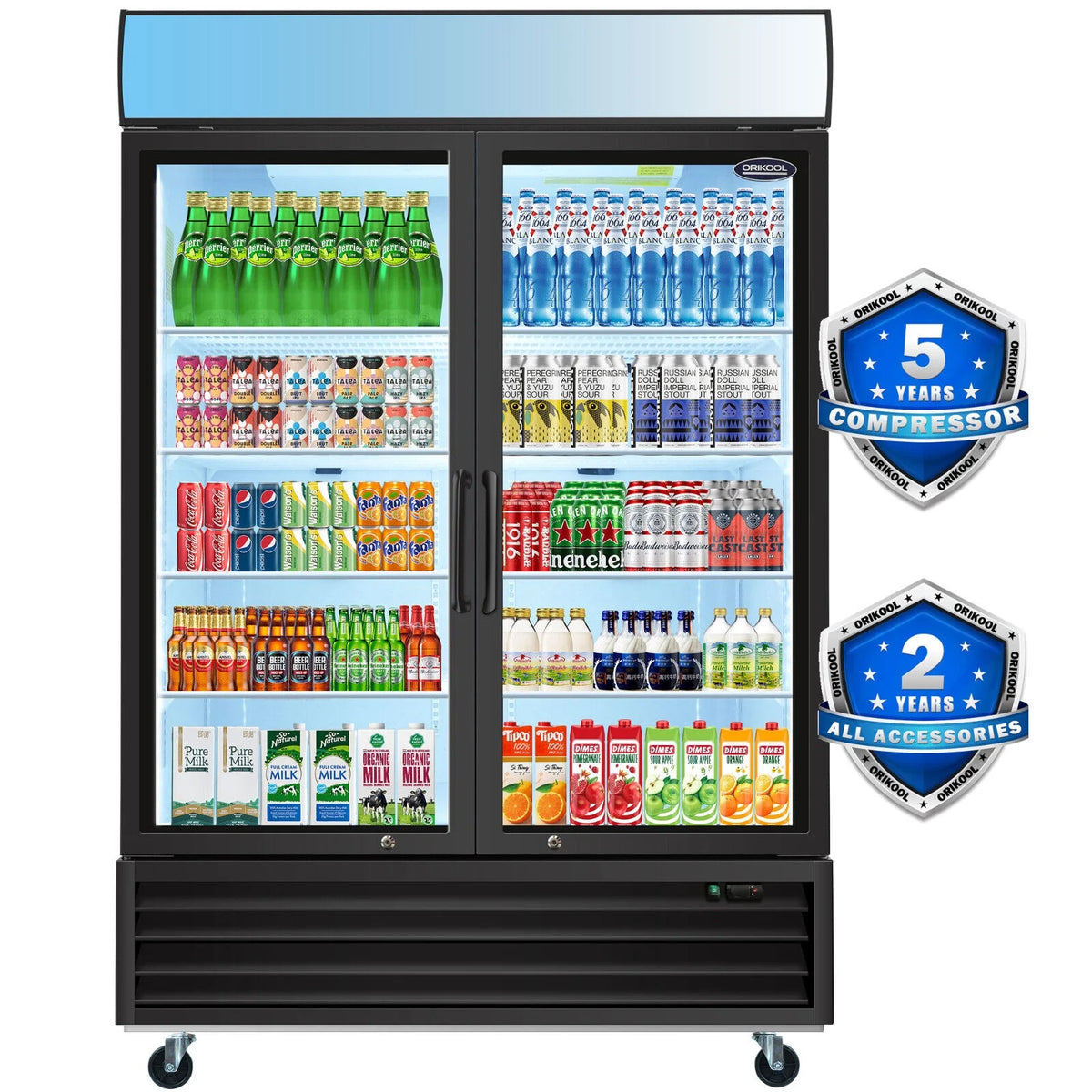 2 Glass Door Refrigerator Cooler F91401