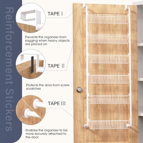 Black 6-Tier Metal Over The Door Pantry Organizer X74115