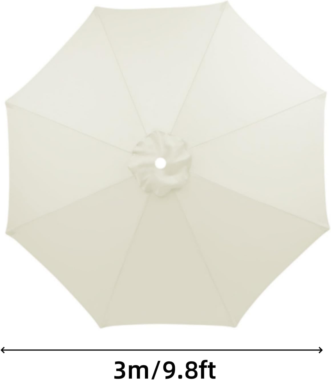 9.8ft Patio Umbrella Replacement Top Cover with 8 Ribs (White) M73885