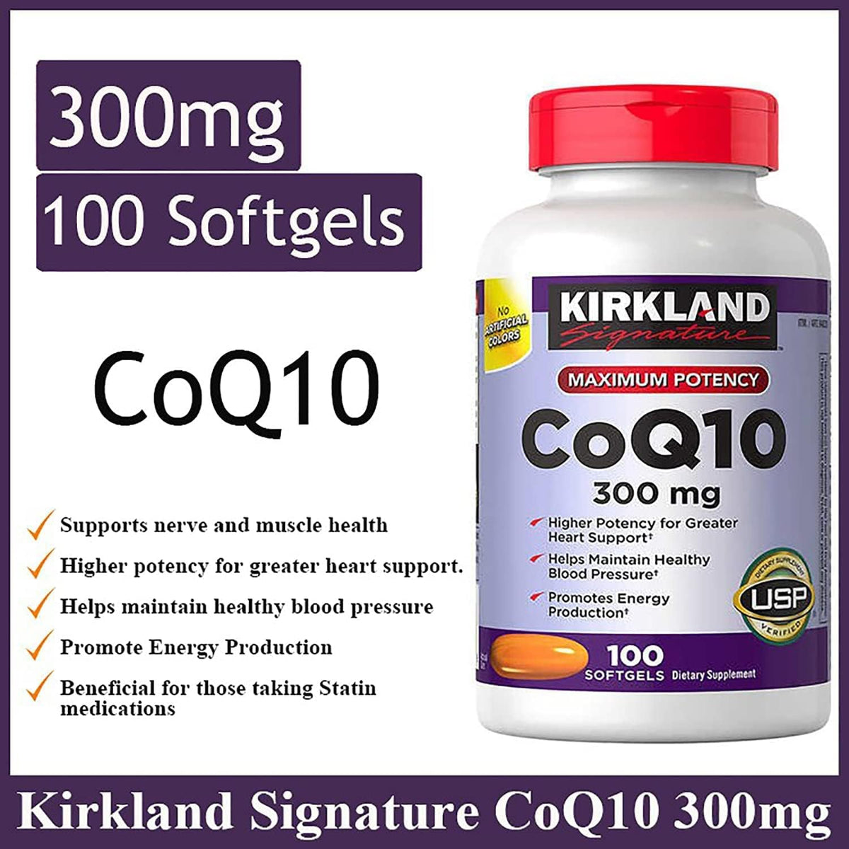 300 mg CoQ10 100 Softgels (Pack of 2) K689645