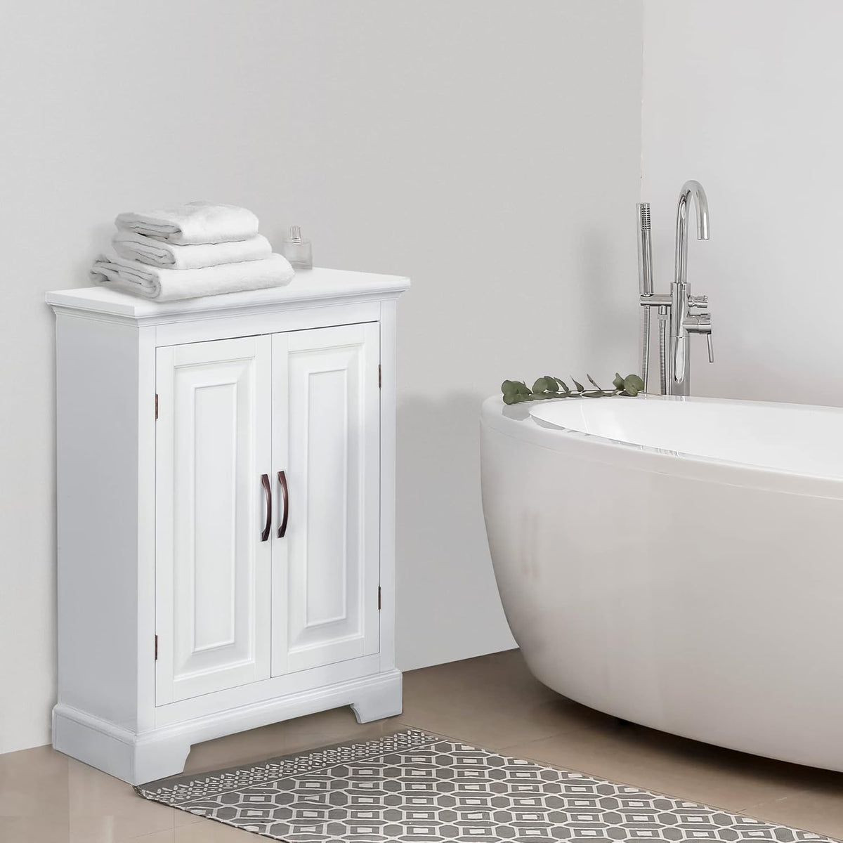White 2 Door Freestanding Storage Cabinet V569069