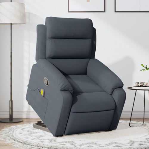 Dark Gray Velvet Power Lift Massage Recliner Armchair with USB X31148
