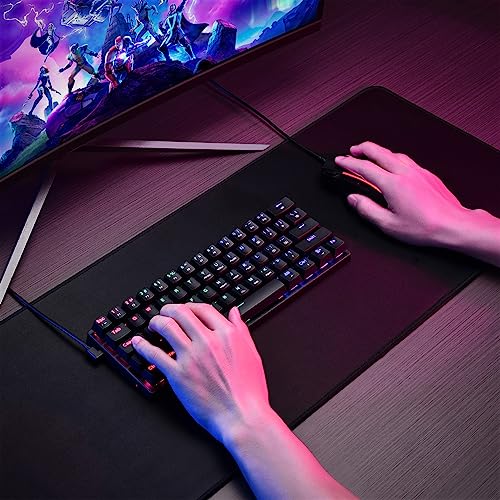 Black 61 Keys Wired Mechanical Gaming Keyboard with Blue Switches V50328