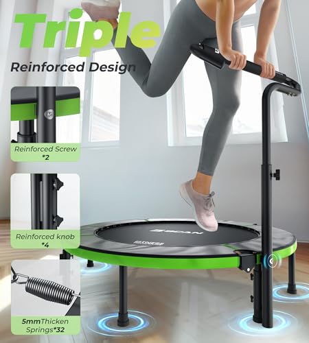 40"/48" Foldable Mini Trampoline with Adjustable Foam Handle S683642