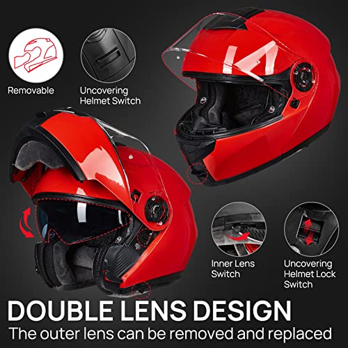 Matte Black Large Modular Full Face Motorcycle Helmet E88173