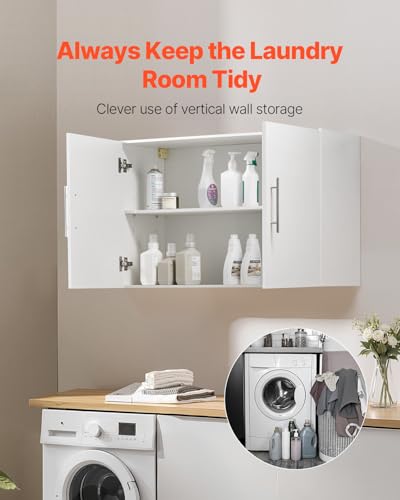 White 2-Tier Wall Mounted Cabinet with 2 Doors O41585