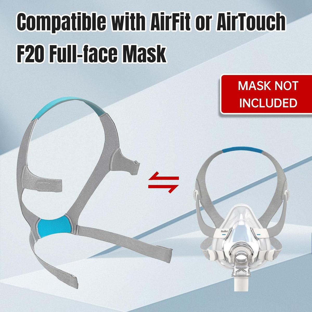 3-Pack Replacement CPAP Mask Headgear Strap for Airfit F20, Large G51902