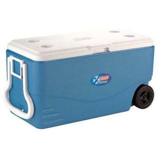 Wheeled Cooler 100 Quart White Plastic T9334