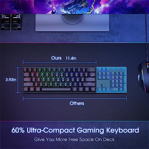 Black 61 Keys Wired Mechanical Gaming Keyboard with Blue Switches V50328