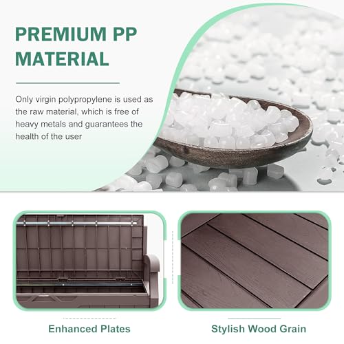 80 Gallon Outdoor Storage Bench Resin Patio Furniture Dark Black D6432