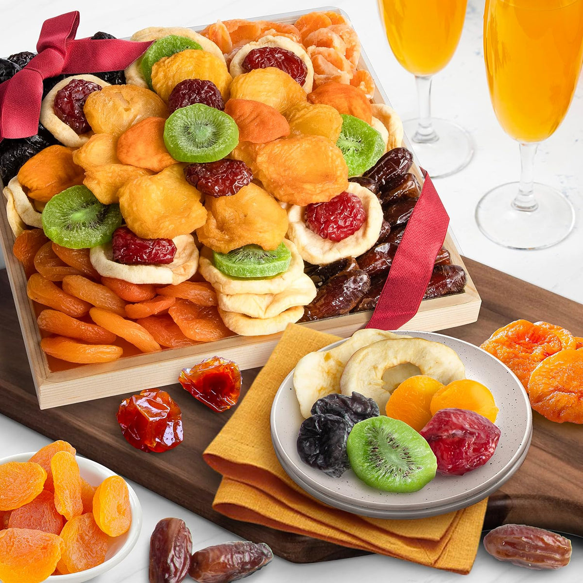 Dried Fruit Deluxe Tray Basket Arrangement P251