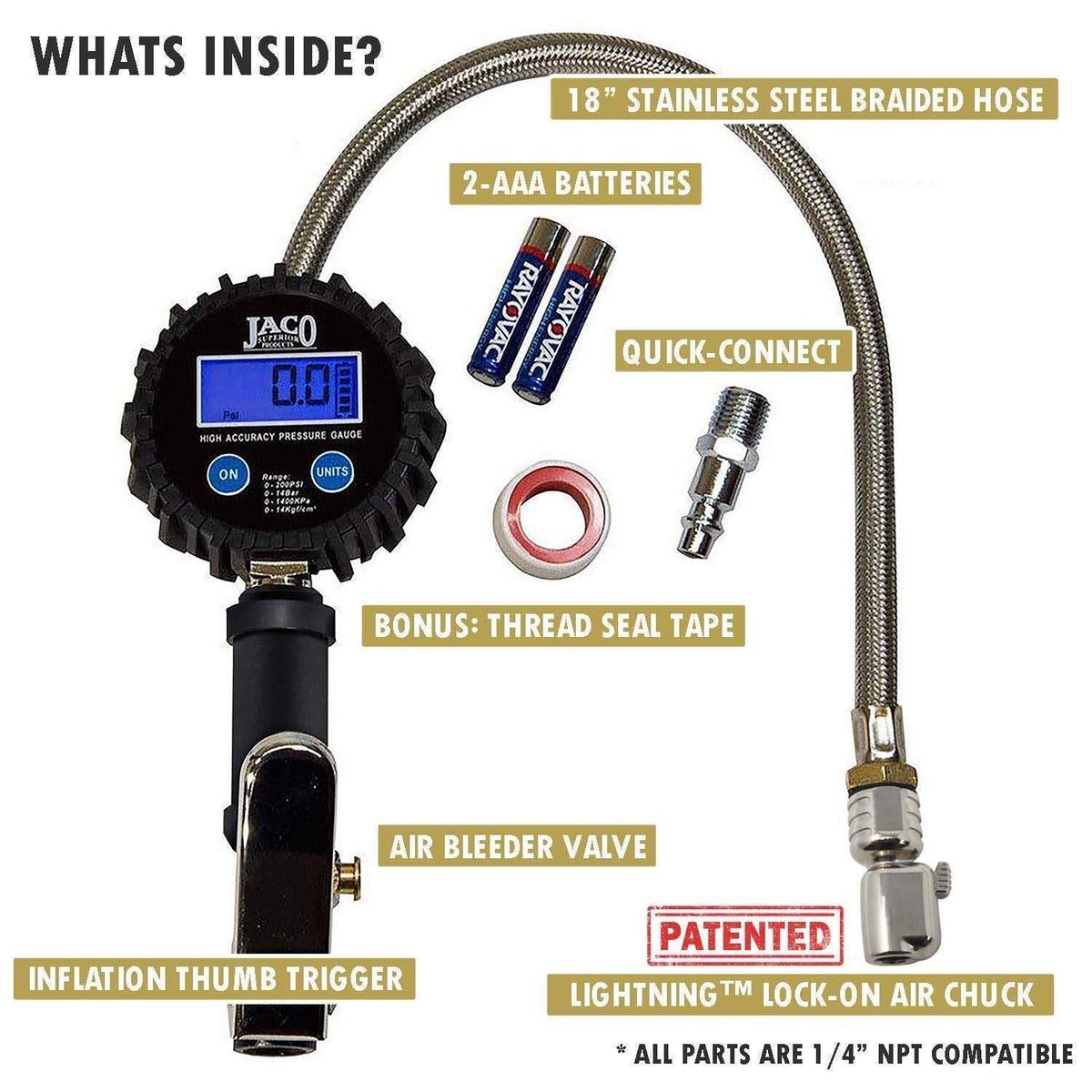 Digital Tire Inflator with Pressure Gauge W128