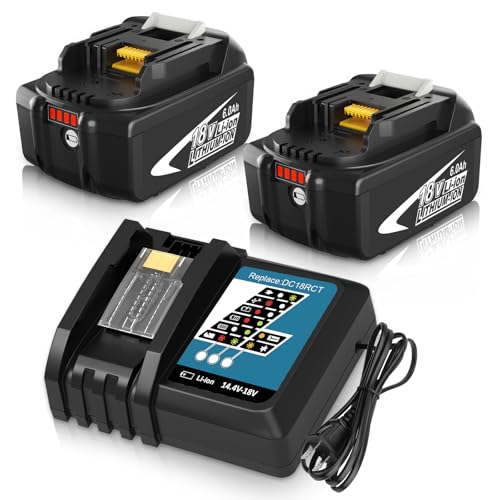 2 Packs 6.0Ah Li-ion Battery and Charger for 18V E8950