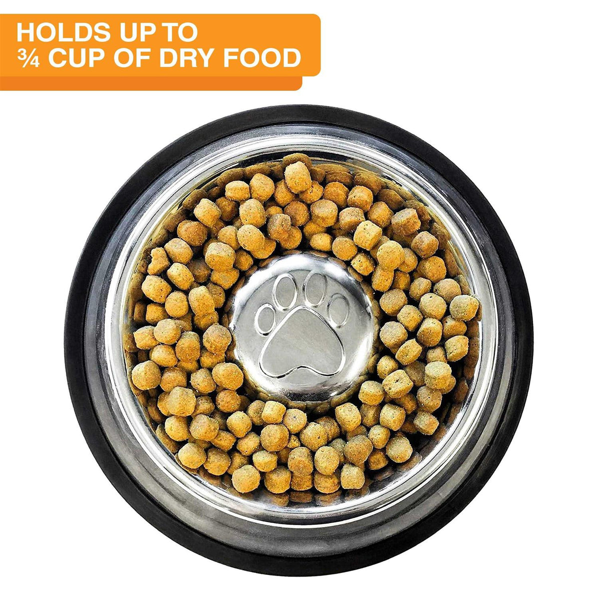 Stainless Steel Slow Feed Bowl Non-Tip Non-Skid L701