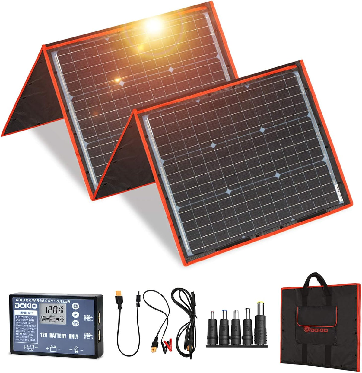 160 Watt 18 Volts Portable Solar Panel Kit Monocrystalline 2 USB Outputs Q621
