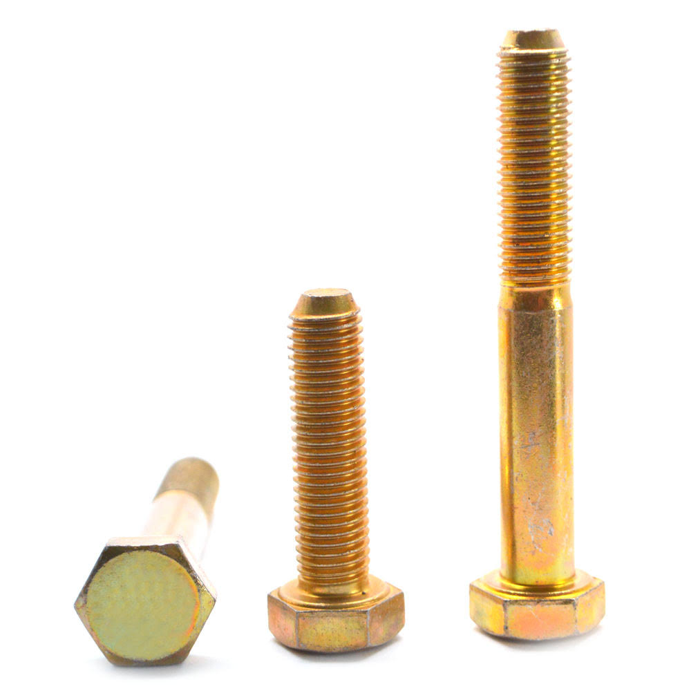 5/16x22-18 x 1 3/4x22 Coarse Thread Grade 5 Hex Cap Screw Medium Carbon Steel Yellow Zinc Plated O5539