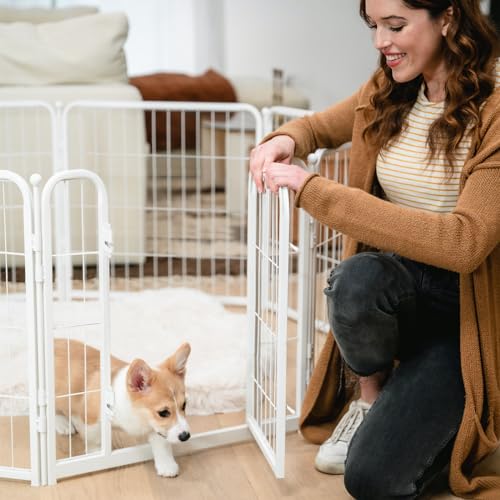 40" White Dog Playpen P226