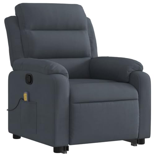 Dark Gray Velvet Power Lift Massage Recliner Armchair with USB X31148
