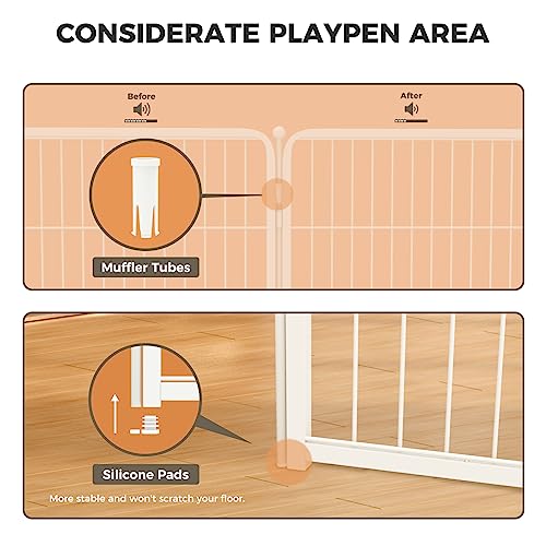 40" White Dog Playpen P226