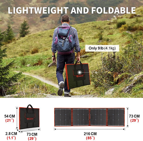 160 Watt 18 Volts Portable Solar Panel Kit Monocrystalline 2 USB Outputs Q621