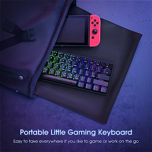 Black 61 Keys Wired Mechanical Gaming Keyboard with Blue Switches V50328
