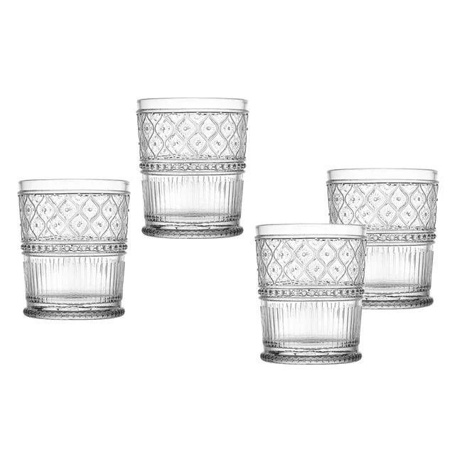 Clear Double Old Fashion Glass Set of 4 X14089