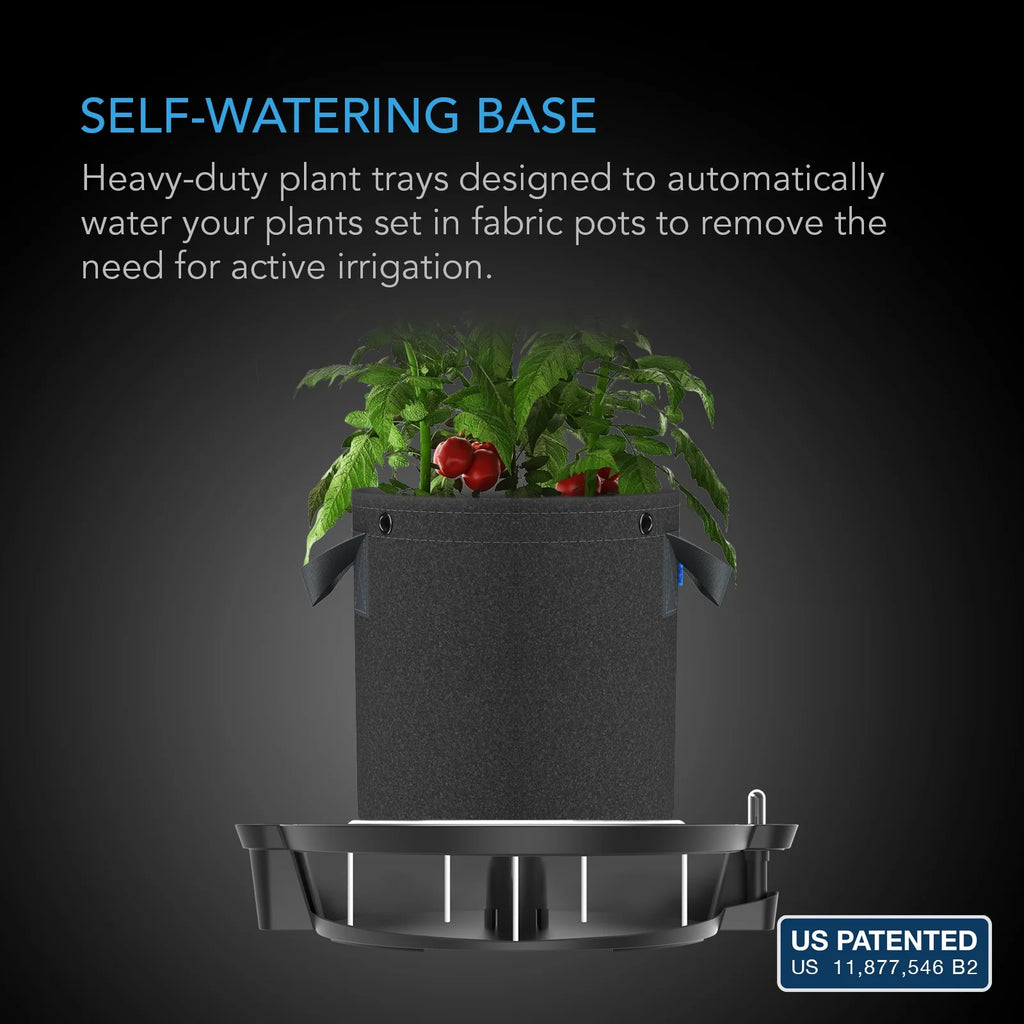 4-Pack Self-Watering Fabric Pot Base XL with Reservoir Meter N678